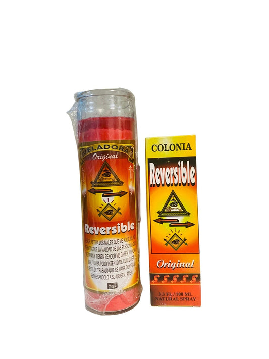 REVERSIBLE Veladora + Perfume Para Limpiar y revertir Brujerias, trabajo negro y maldiciones