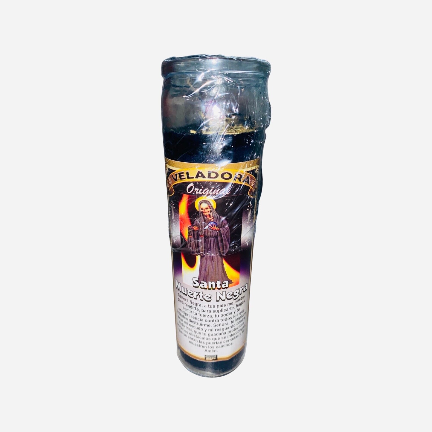 SANTA MUERTE NEGRA Veladora - Black Holy Death Fixed Candle Santisima Muerte