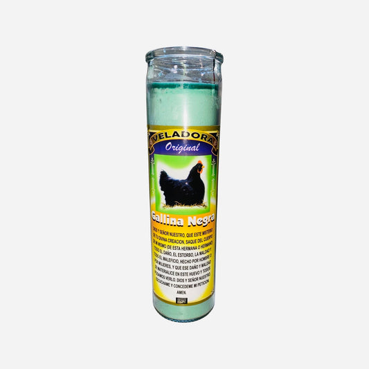 Gallina Negra Veladora Para Limpias, Black Hen Fixed Candle, Rompe brujeria