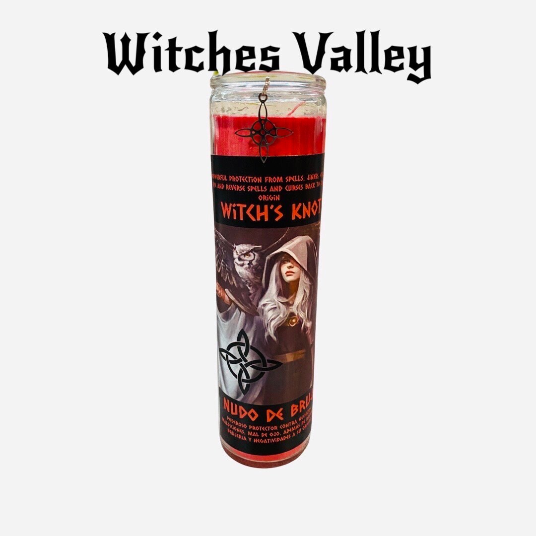 Witch's Knot Fixed Candle - Nudo de Bruja Veladora Para Proteccion. Reversing Reversible