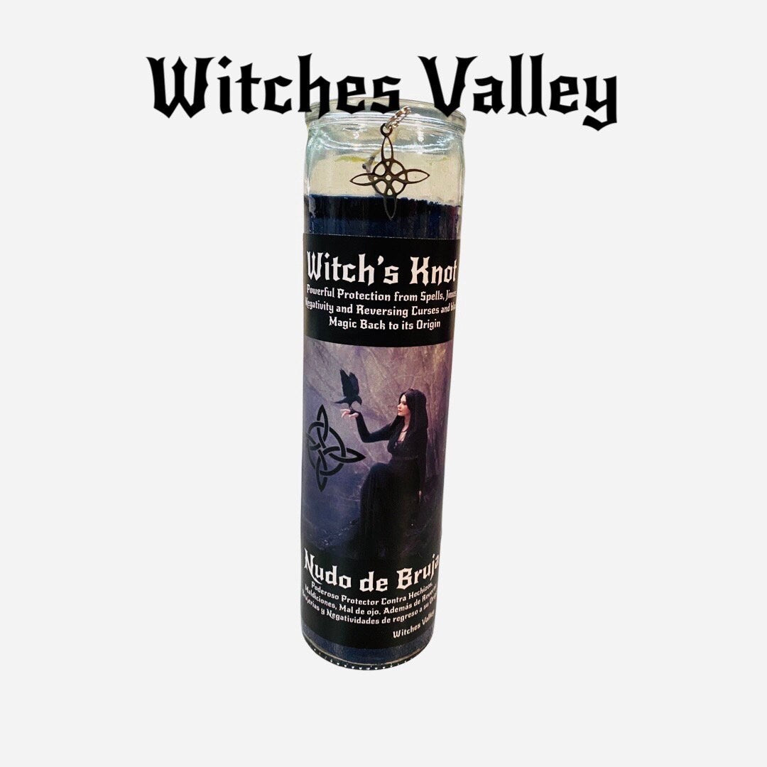 Witch's Knot Fixed Candle - Nudo de Bruja Veladora Para Proteccion. Reversing Reversible