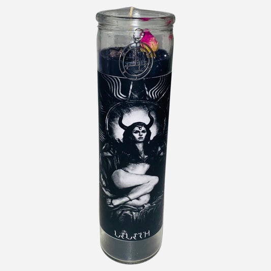 Lilith Black Altar Candle, Dressed & Conjured + Oil, Love, Attraction, Money, Gothic Decor