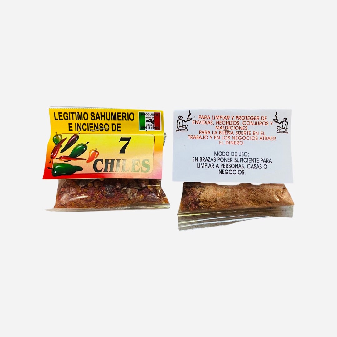 2 PACK - 7 CHILES -Sahumerio Incienso Para Romper Brujerias y Maldiciones