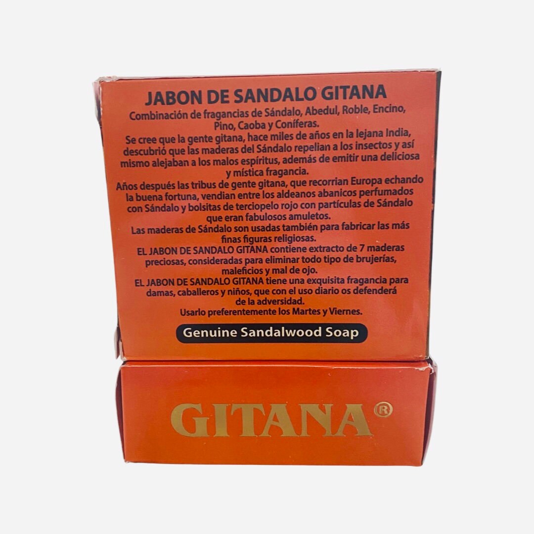 Jabon GITANA Sandalo - Sandalwood Soap - para alejar malos espiritus , limpias, alejar la negatividad, clear negativity