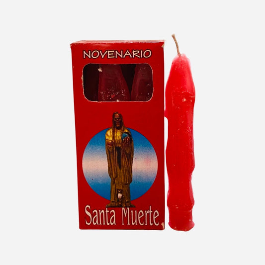 Santa Muerte Novenario 9 Velas Rojas - Holy Death Figure Novena 9 Red Candles