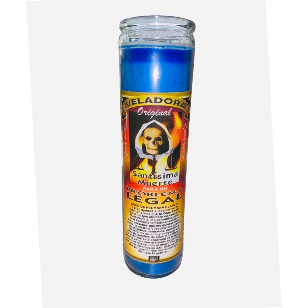 12x SET- SANTISIMA MUERTE Para Un Problema Legal Veladora Santa Muerte