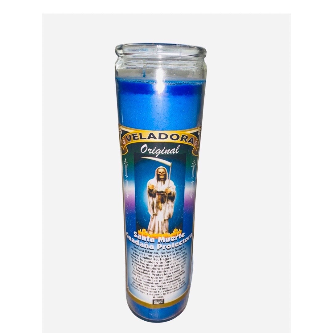 SANTA MUERTE Guadaña Protectora Veladora Para Proteccion / Holy Death Protection Fixed Candle