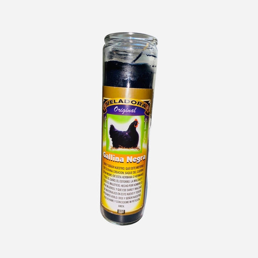 GALLINA NEGRA VELADORA Curada / Black Hen Fixed Candle Para Limpias, Brake Jinx