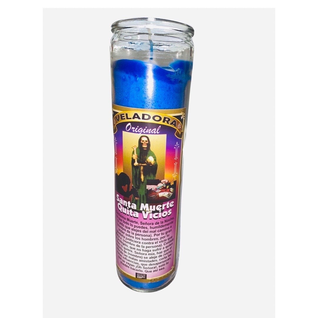 12x SET- SANTA MUERTE Quita Vicios Veladora / Holy Death Quit Vices Candle Santisima Muerte