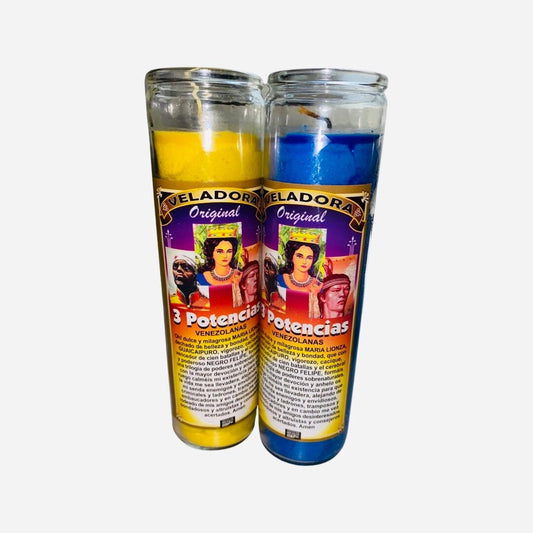 2x Set- 3 POTENCIAS VENEZOLANAS Veladoras Fixed Candle