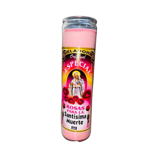 Rosas Para la Santisima Muerte Veladora / Roses for Holy Death Fixed Candle