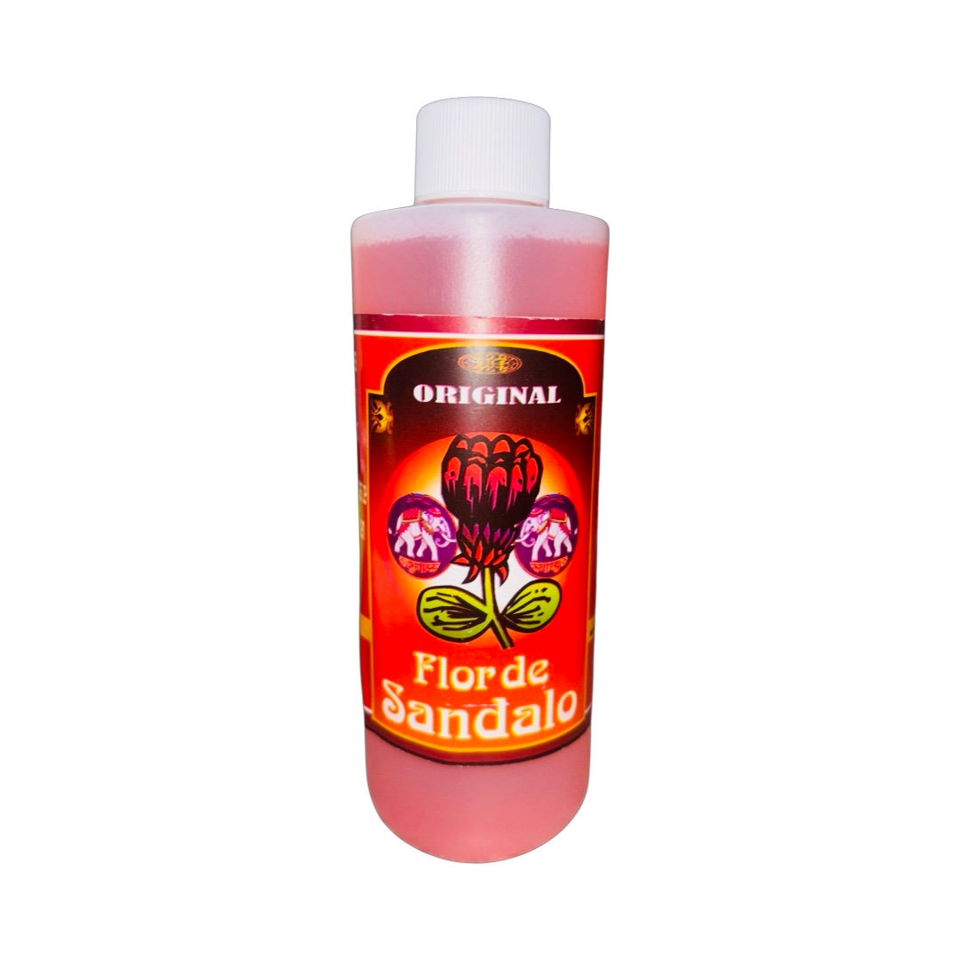 FLOR DE SANDALO Agua Espiritual Hecha con Agua Bendita Limpia Despojo Para Limpiar Aura Quita Negatividad