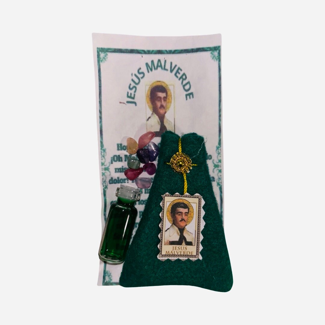 JESUS MALVERDE Amuleto Proteccion, Abundancia, Riqueza Amulet Charm