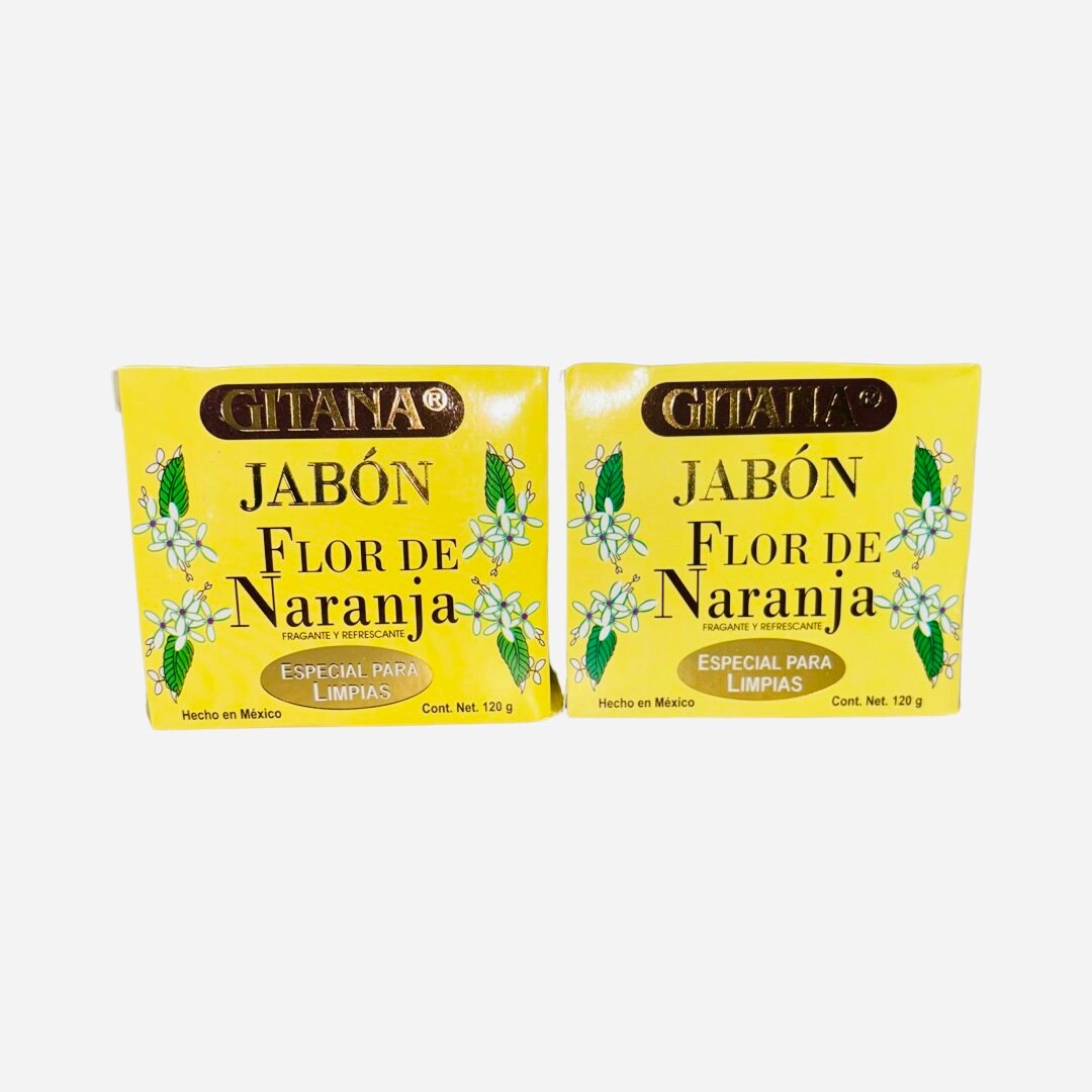 2X PACK- GITANA JABON Flor de Naranja Para Limpias, Curaciones y Trabajos Espirituales. Witchcraft Remover Soap