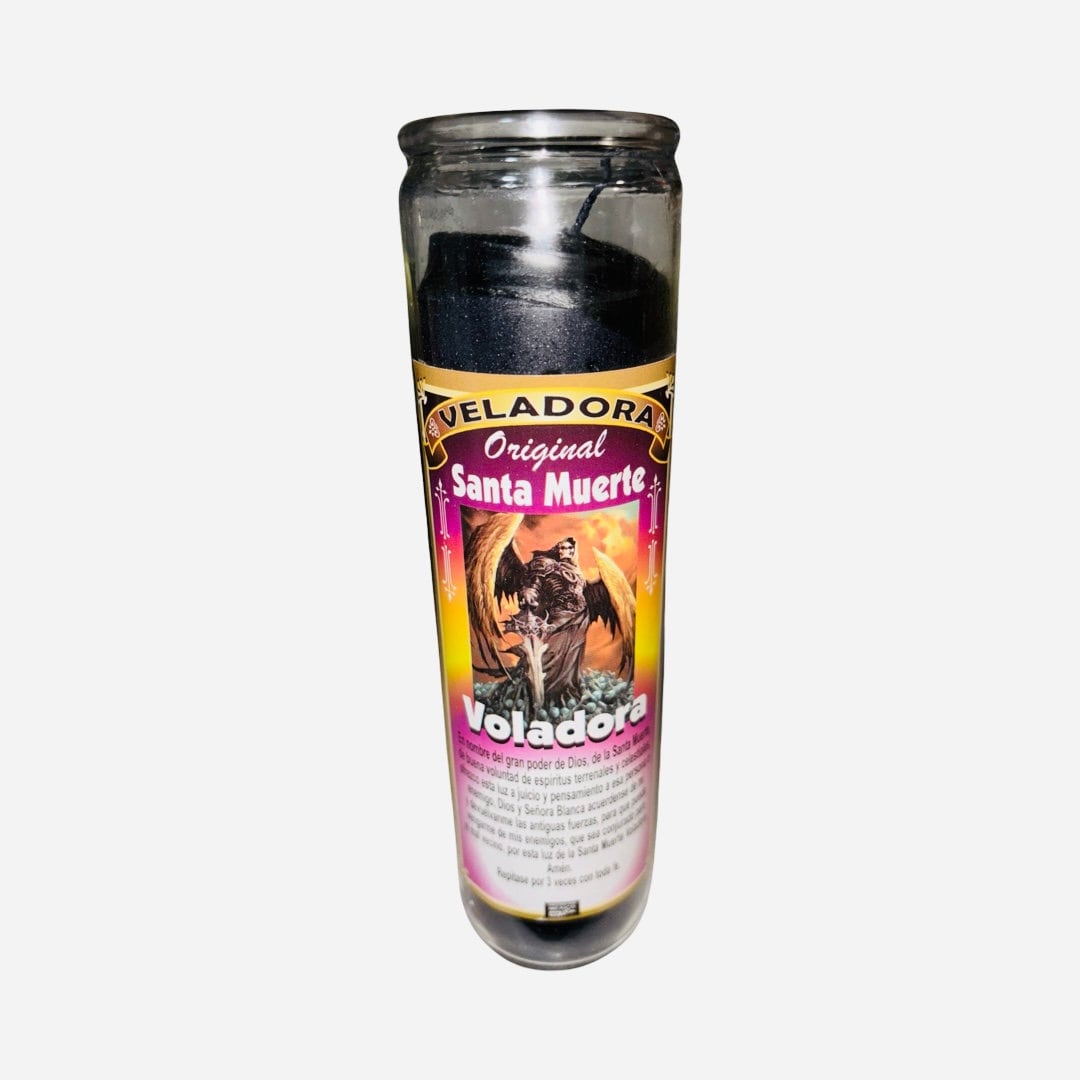 SANTA MUERTE VOLADORA Veladora Para Alejar y Contra Enemigos Santisima Muerte Negra - Holy Death Black Candle