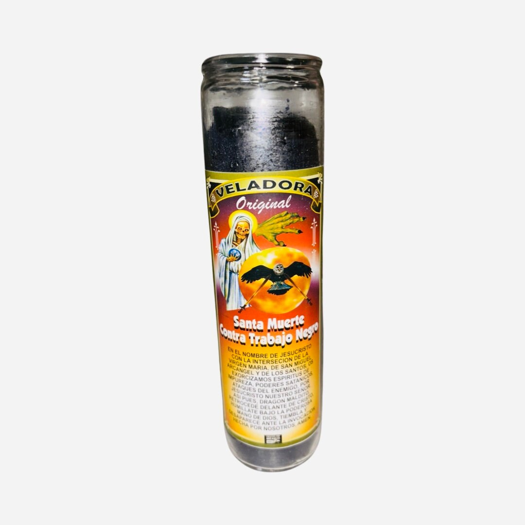 SANTA MUERTE Contra Trabajo Negro Veladora Curada - Holy Death Against Black Magic Fixed Candle