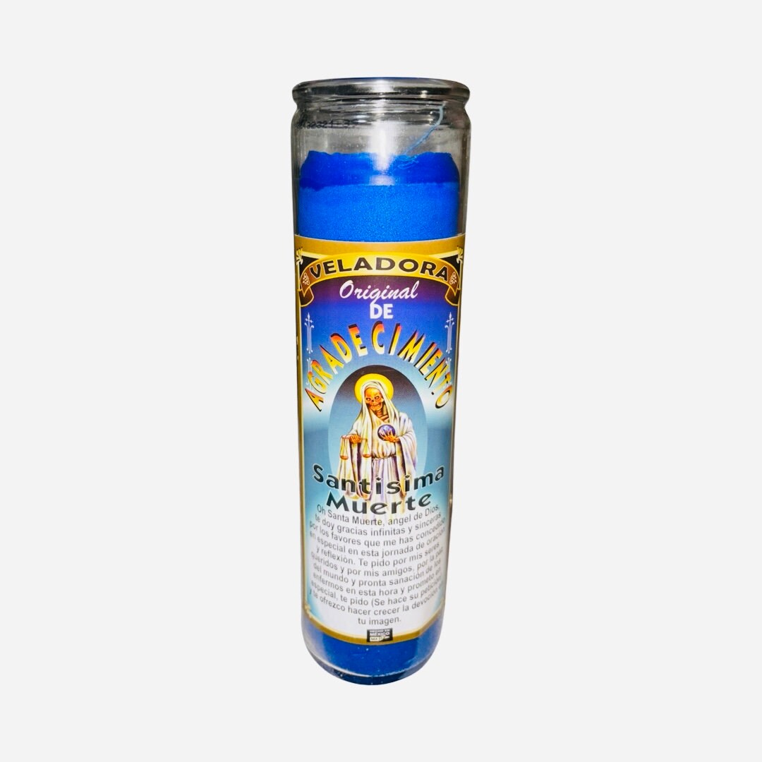 SANTA MUERTE AGRADECIMIENTO Veladora - Grateful to Holy Death Fixed Candle Santisima Muerte