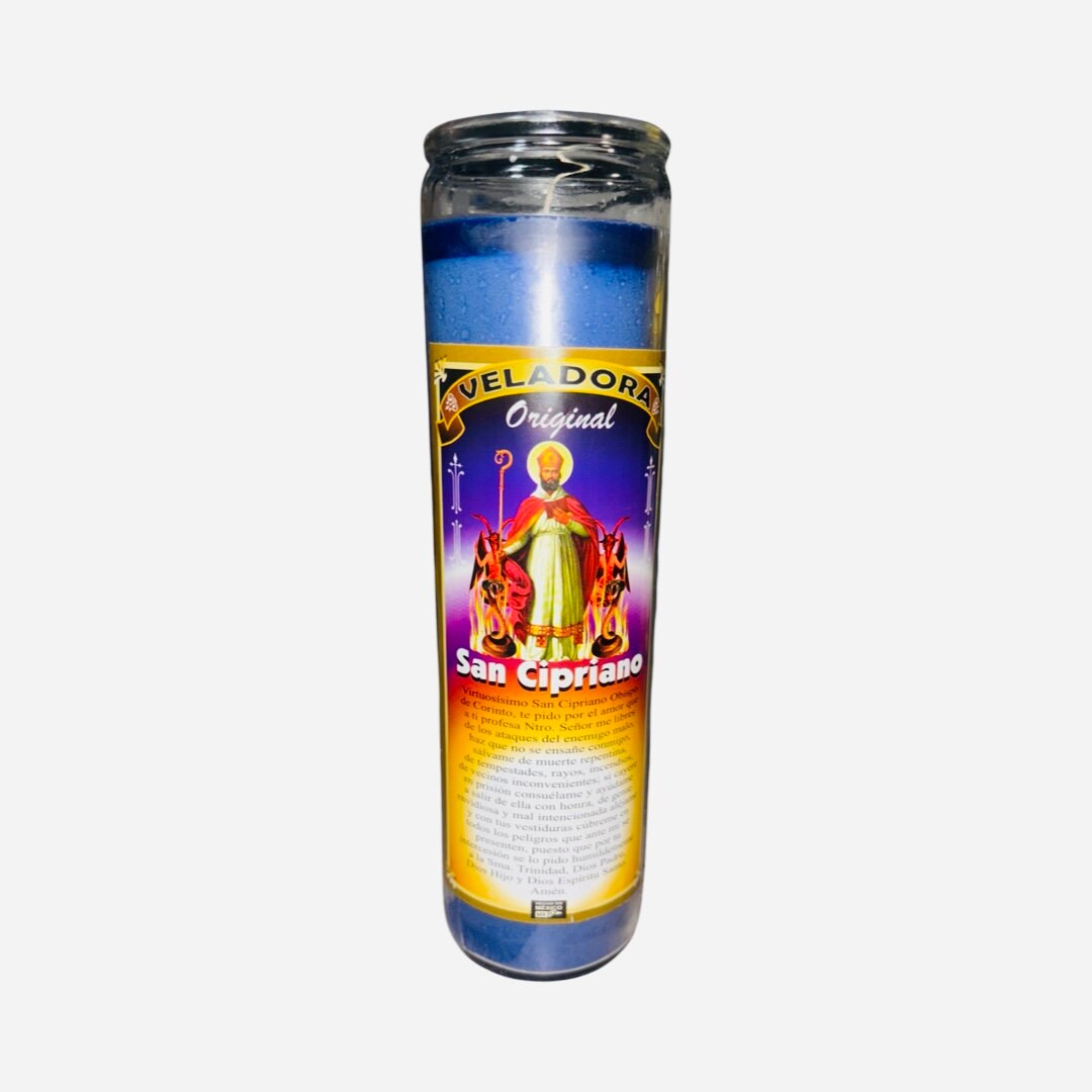 SAN CIPRIANO VELADORA Curada - Saint Cyprian Fixed Candle