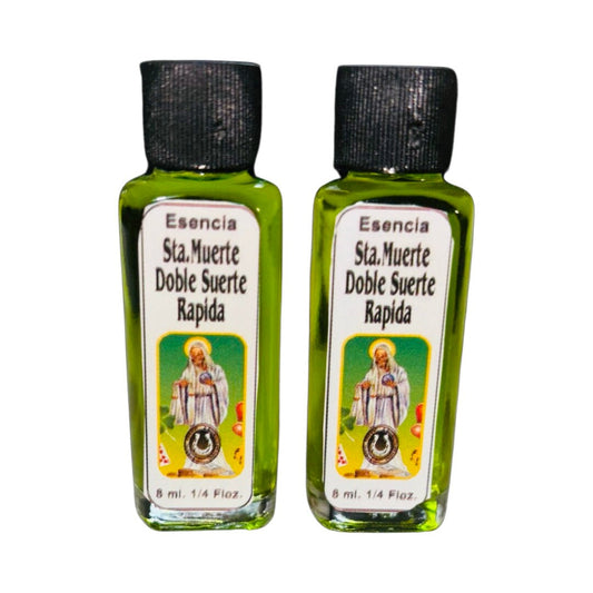 2PACK- Santa Muerte Doble Suerte Rapida Esencia Esoterica - Holy Death Double Fast Luck Mystic Essence