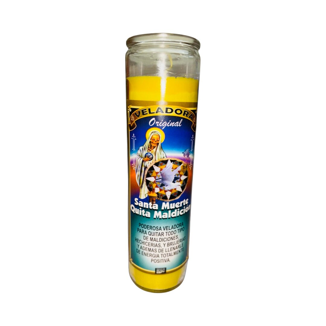 Santa Muerte Quita Maldicion Veladora Preparada -Holy Death Jinx Remover Fixed Candle Para Limpias