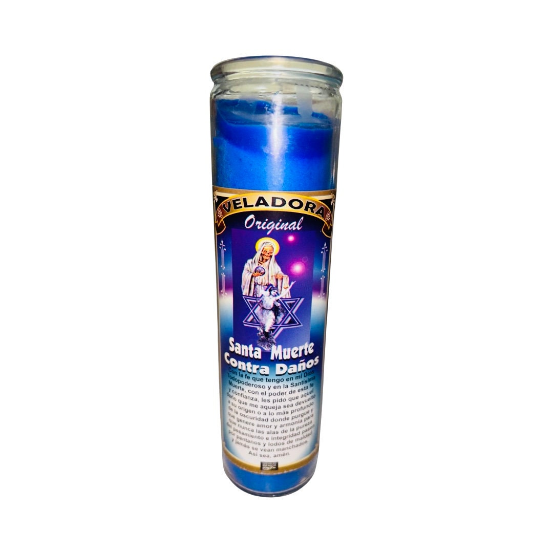 SANTA MUERTE Contra Daños Veladora - Holy Death Against Harm Fixed Candle. Para Limpias Rompe Brujeria Santisima Muerte