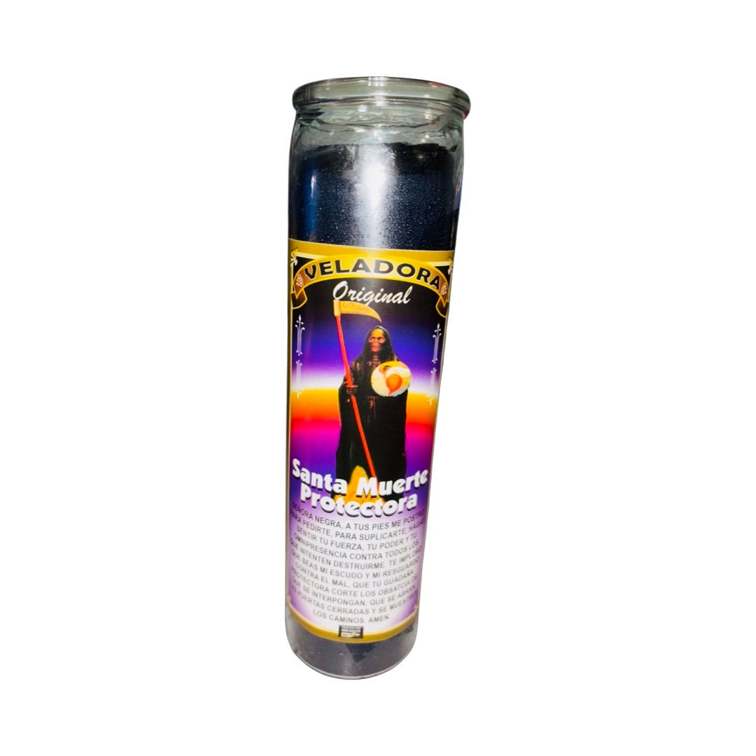 Santa Muerte Protectora Veladora - Holy Death Protection Candle. limpias y proteccion