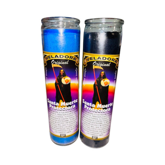 Santa Muerte Protectora Veladora - Holy Death Protection Candle. limpias y proteccion