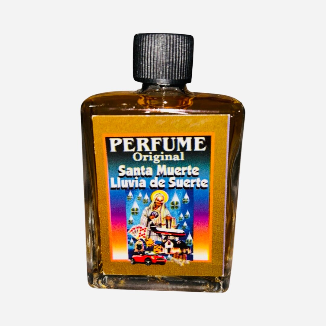 Santa Muerte Lluvia de Suerte Perfume Para El Dinero Buena Suerte Abundancia. Holy Death Lucky Rain Cologne Money Abundance