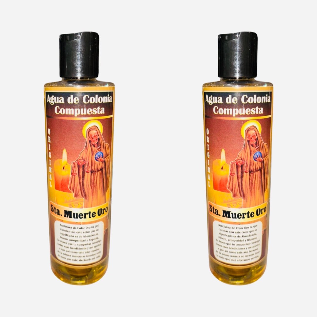 SANTA MUERTE ORO - Holy Death Gold Agua de Colonia Compuesta Espiritual Para Dinero Abundancia Prosperidad