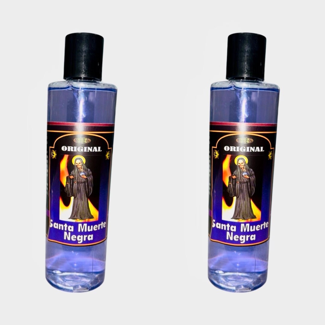 SANTA MUERTE NEGRA Agua Espiritual Para Limpias Baños - Black Holy Death Spiritual Water